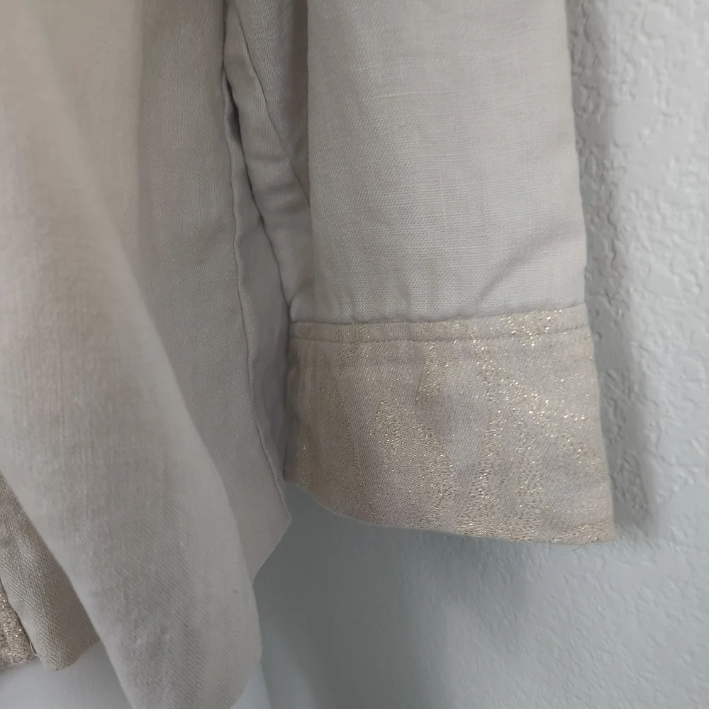 Coldwater Creek Beige Linen Open Jacket Size M - Picture 3 of 9